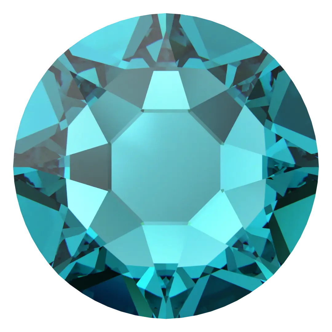 Swarovski Hotfix Flat Back Crystals (2000, 2038 & 2078) Blue Zircon - Bluestreak Crystals