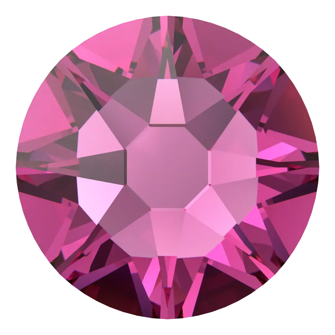Swarovski Hotfix Flat Back Crystals (2000, 2038 & 2078) Fuchsia - Bluestreak Crystals