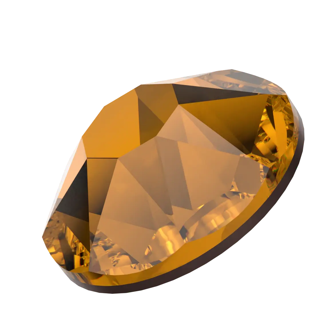 Swarovski Hotfix Flat Back Crystals (2000, 2038 & 2078) Light Amber - Bluestreak Crystals