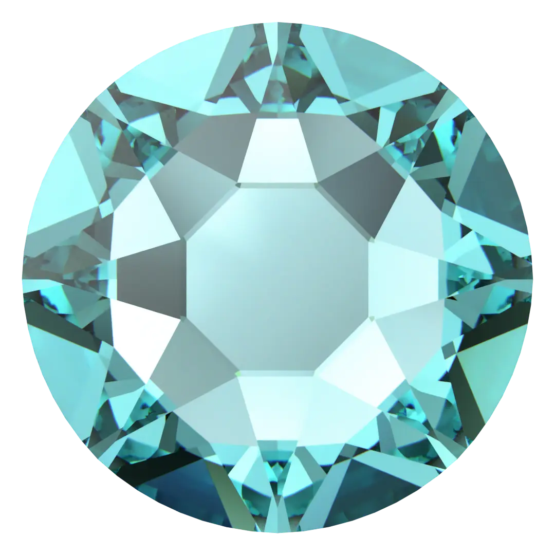 Swarovski Hotfix Flat Back Crystals (2000, 2038 & 2078) Light Turquoise - Bluestreak Crystals