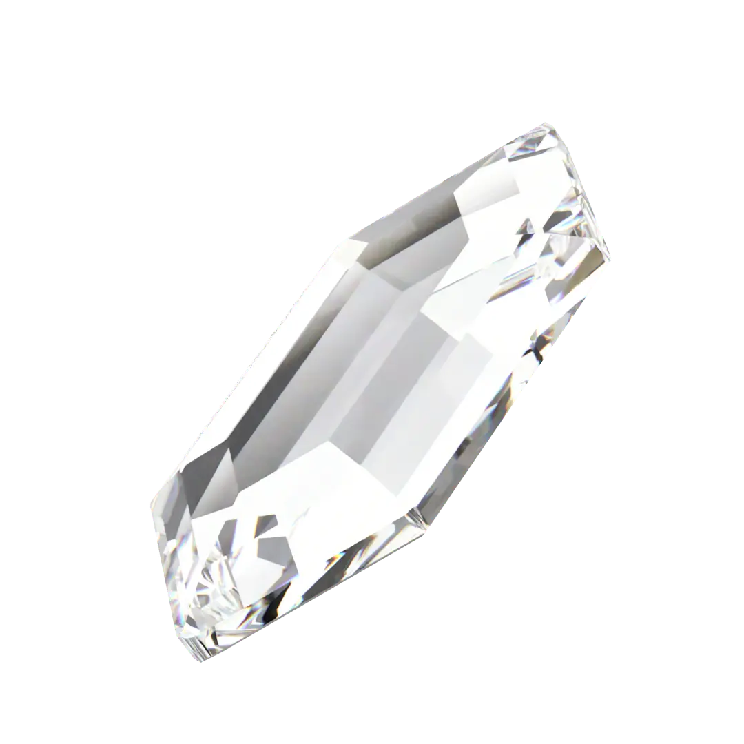 Swarovski Hotfix Flat Back Crystals Elongated Hexagon (2776) Crystal - Bluestreak Crystals