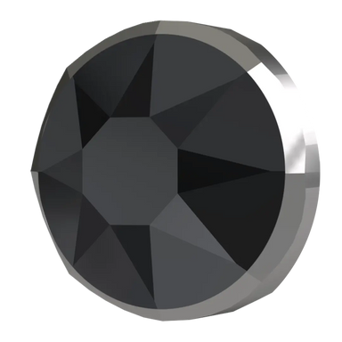 Swarovski Hotfix Flat Back Crystals Rimmed (2038/I, 2078/I) Jet & Crystal Light Chrome - Bluestreak Crystals