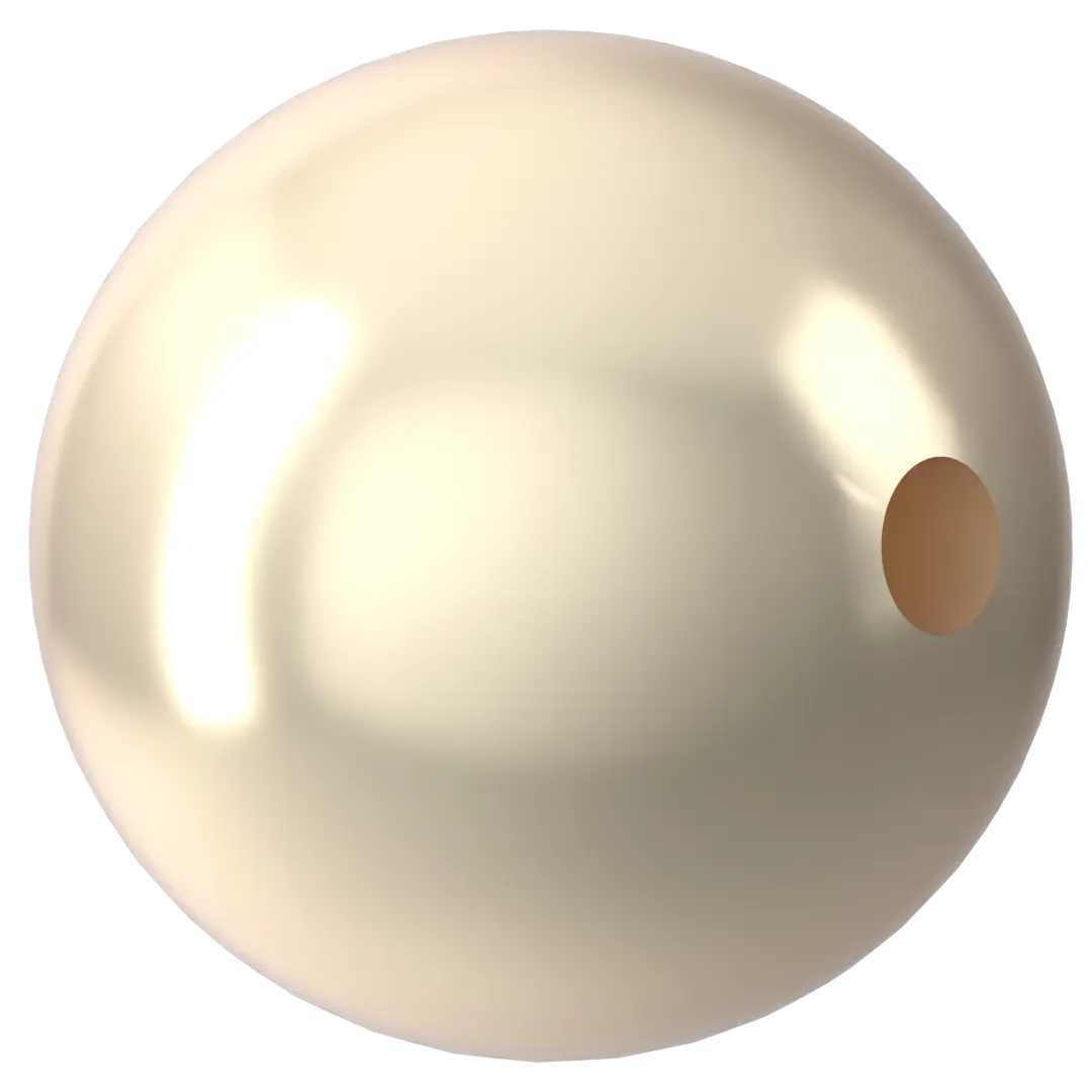 Swarovski Pearls Round Half Drilled (5818) Crystal Creamrose Light - Bluestreak Crystals