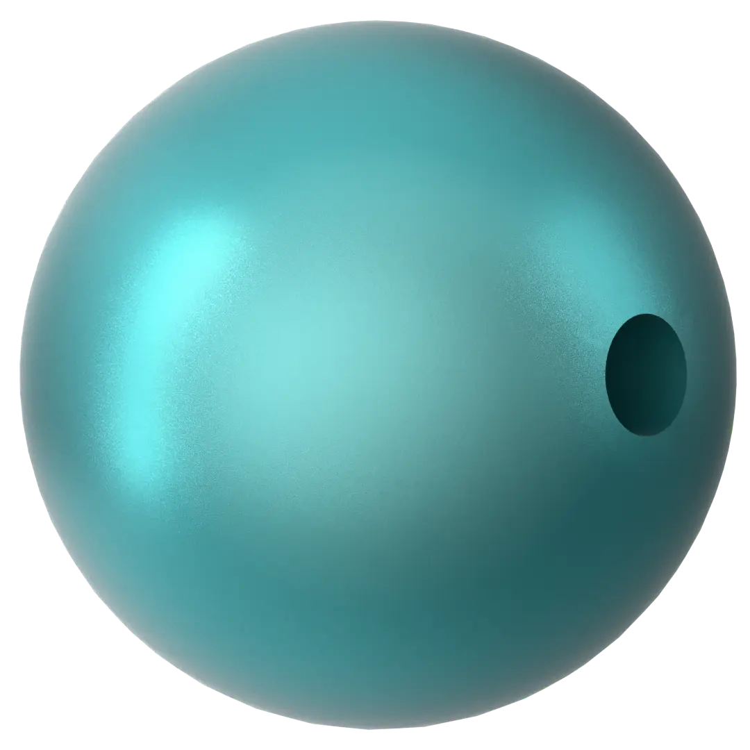 Serinity Pearls Round Half Drilled (5818) Crystal Iridescent Dark Turquoise - Bluestreak Crystals