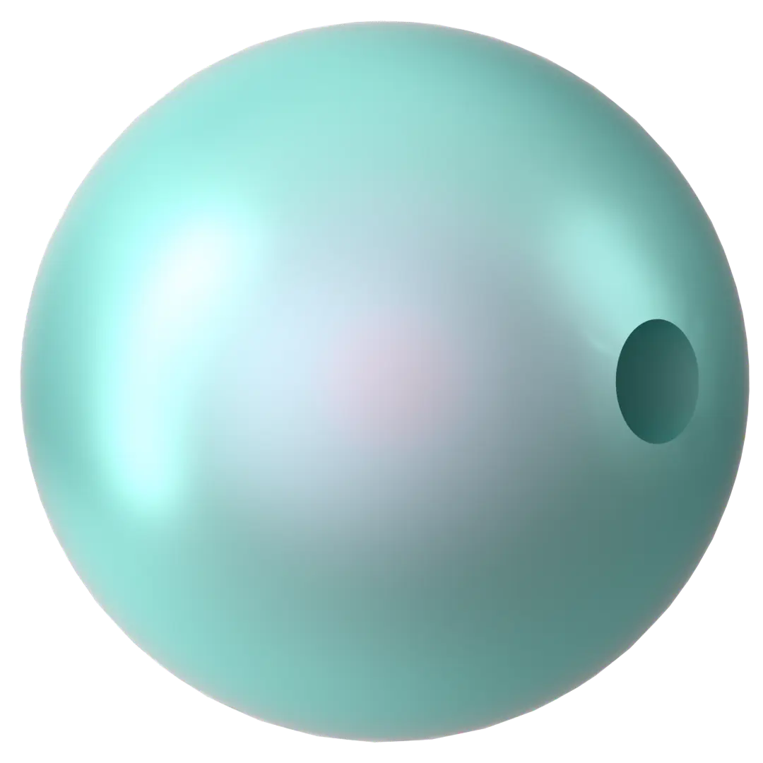 Serinity Pearls Round Half Drilled (5818) Crystal Iridescent Light Turquoise - Bluestreak Crystals