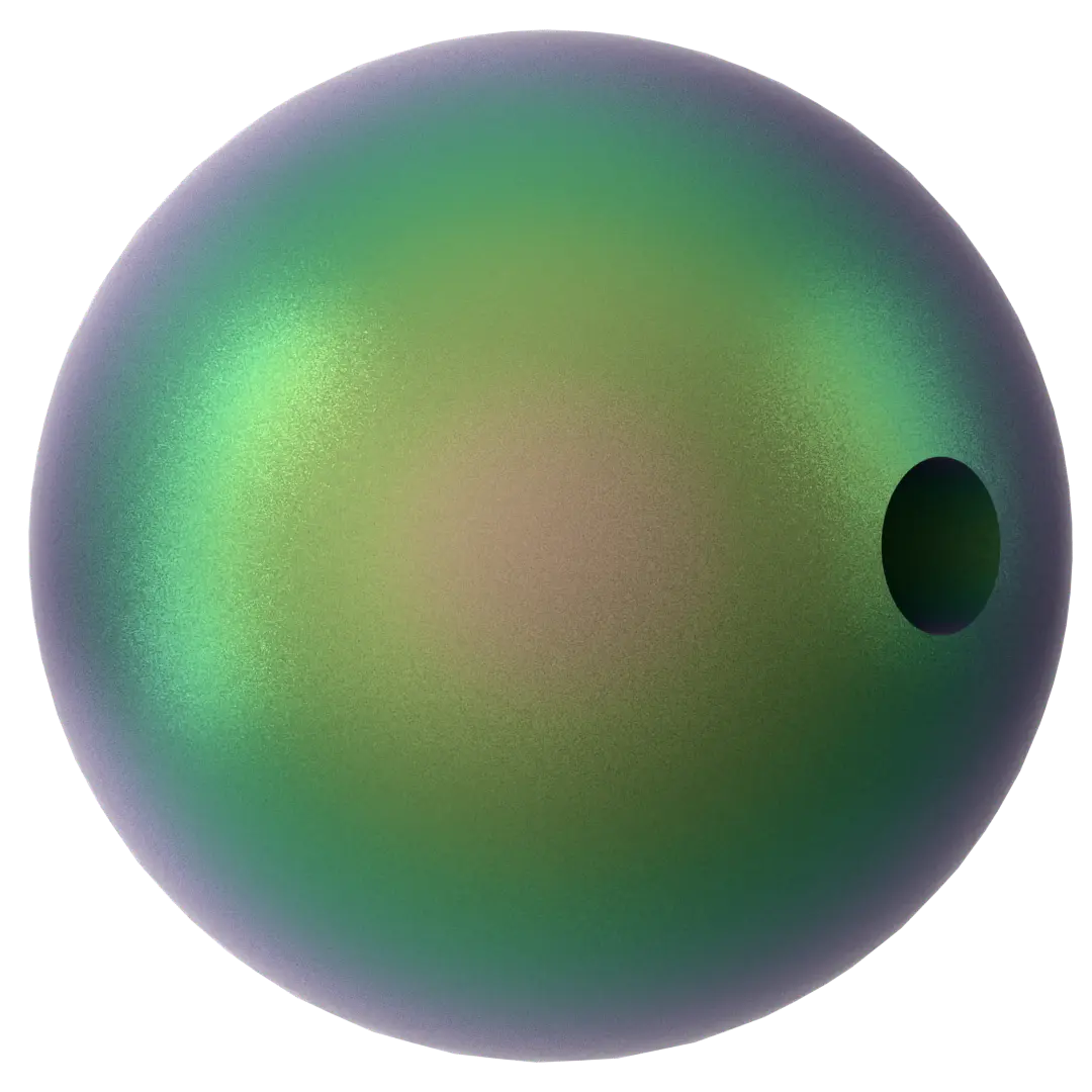 Swarovski Pearls Round Half Drilled (5818) Crystal Scarabaeus Green - Bluestreak Crystals