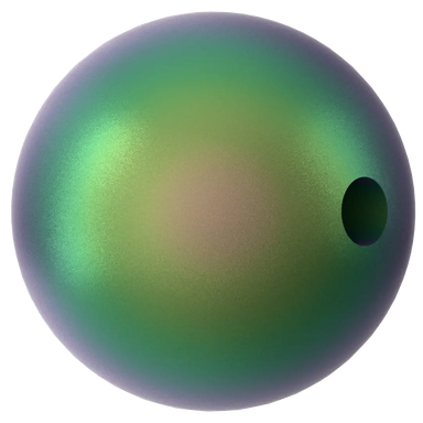 Swarovski Pearls Round Half Drilled (5818) Crystal Scarabaeus Green - Bluestreak Crystals