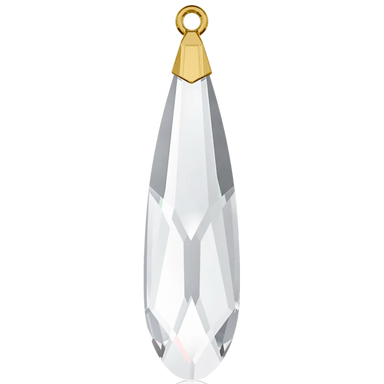 Swarovski Pendants Raindrop Gold Cap (6533) Crystal - Bluestreak Crystals