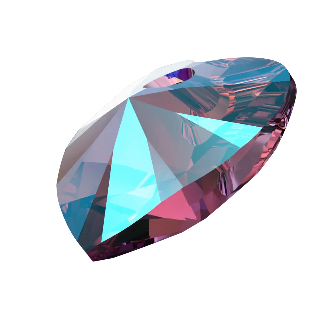 Swarovski Pendants Xilion Heart (6228) Amethyst Shimmer - Bluestreak Crystals