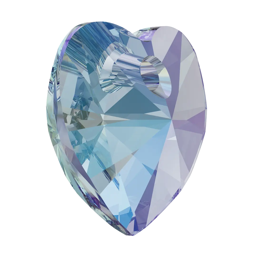 Swarovski Pendants Xilion Heart (6228) Aquamarine Shimmer - Bluestreak Crystals