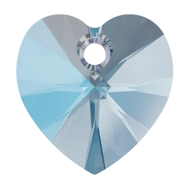 Swarovski Pendants Xilion Heart (6228) Aquamarine Shimmer - Bluestreak Crystals