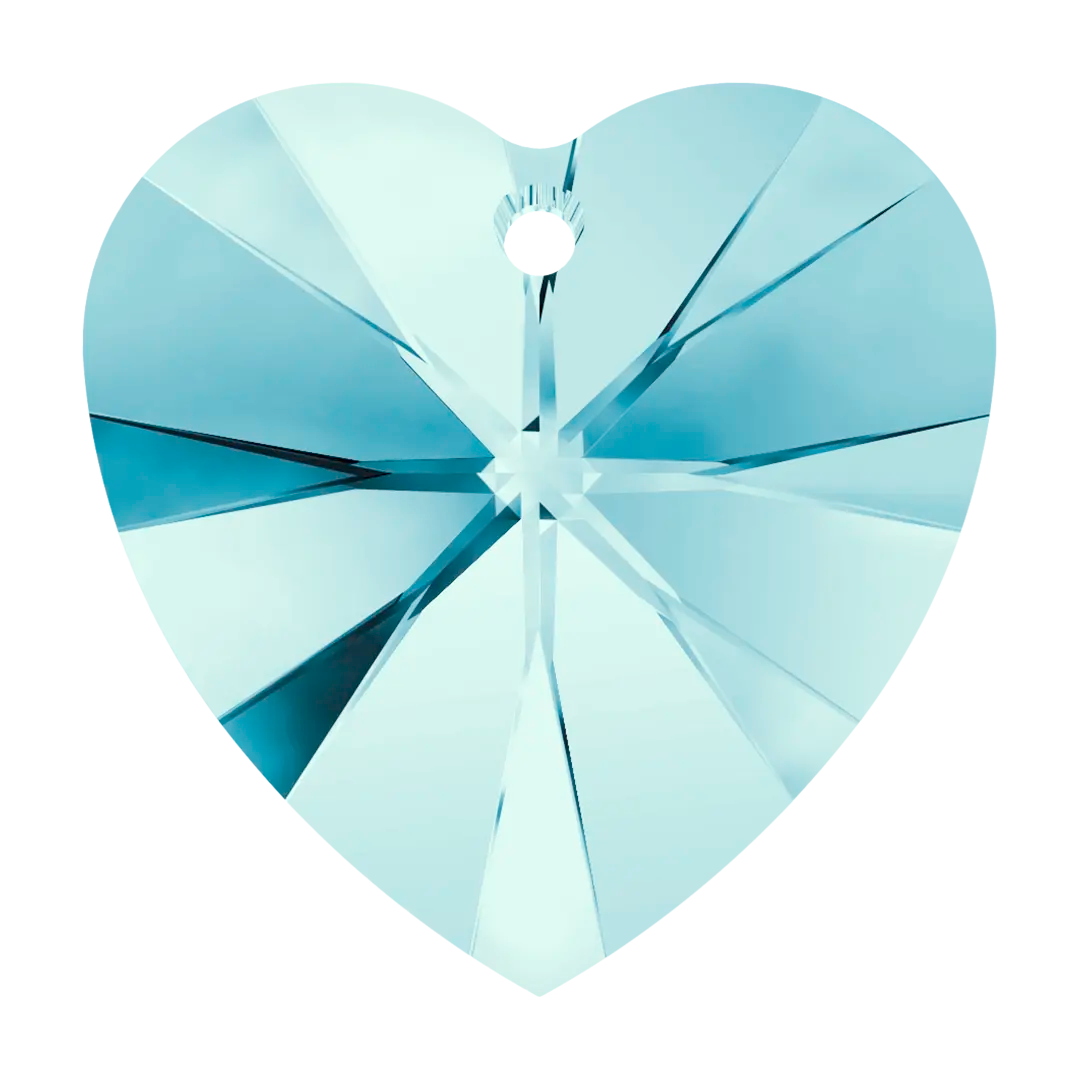 Swarovski Pendants Xilion Heart (6228) Aquamarine - Bluestreak Crystals