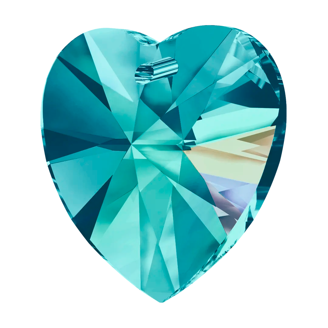 Swarovski Pendants Xilion Heart (6228) Blue Zircon AB - Bluestreak Crystals