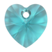 Swarovski Pendants Xilion Heart (6228) Blue Zircon - Bluestreak Crystals