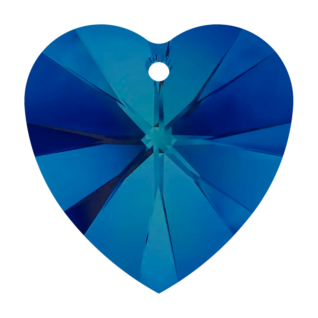 Swarovski Pendants Xilion Heart (6228) Crystal Bermuda Blue P - Bluestreak Crystals