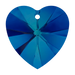 Swarovski Pendants Xilion Heart (6228) Crystal Bermuda Blue P - Bluestreak Crystals