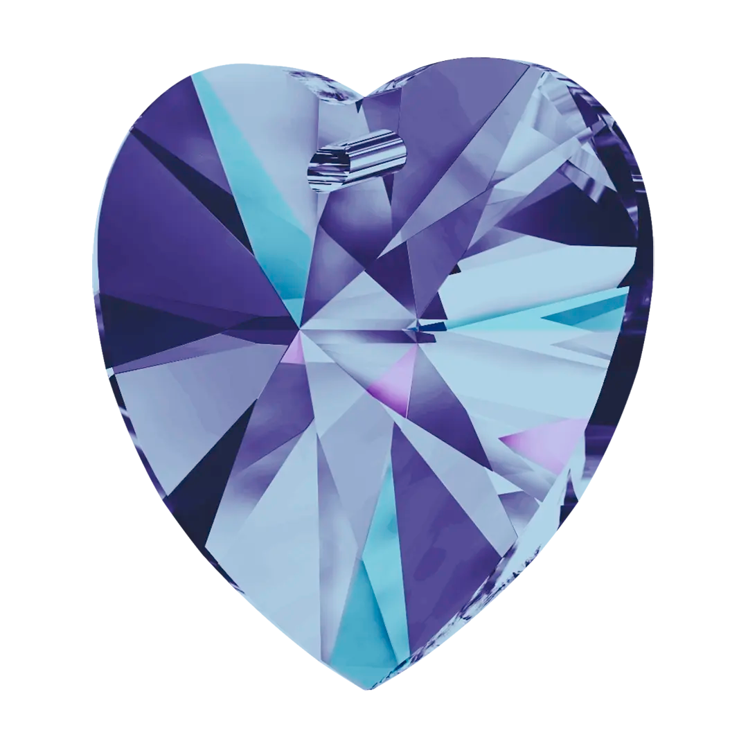 Swarovski Pendants Xilion Heart (6228) Crystal Heliotrope - Bluestreak Crystals