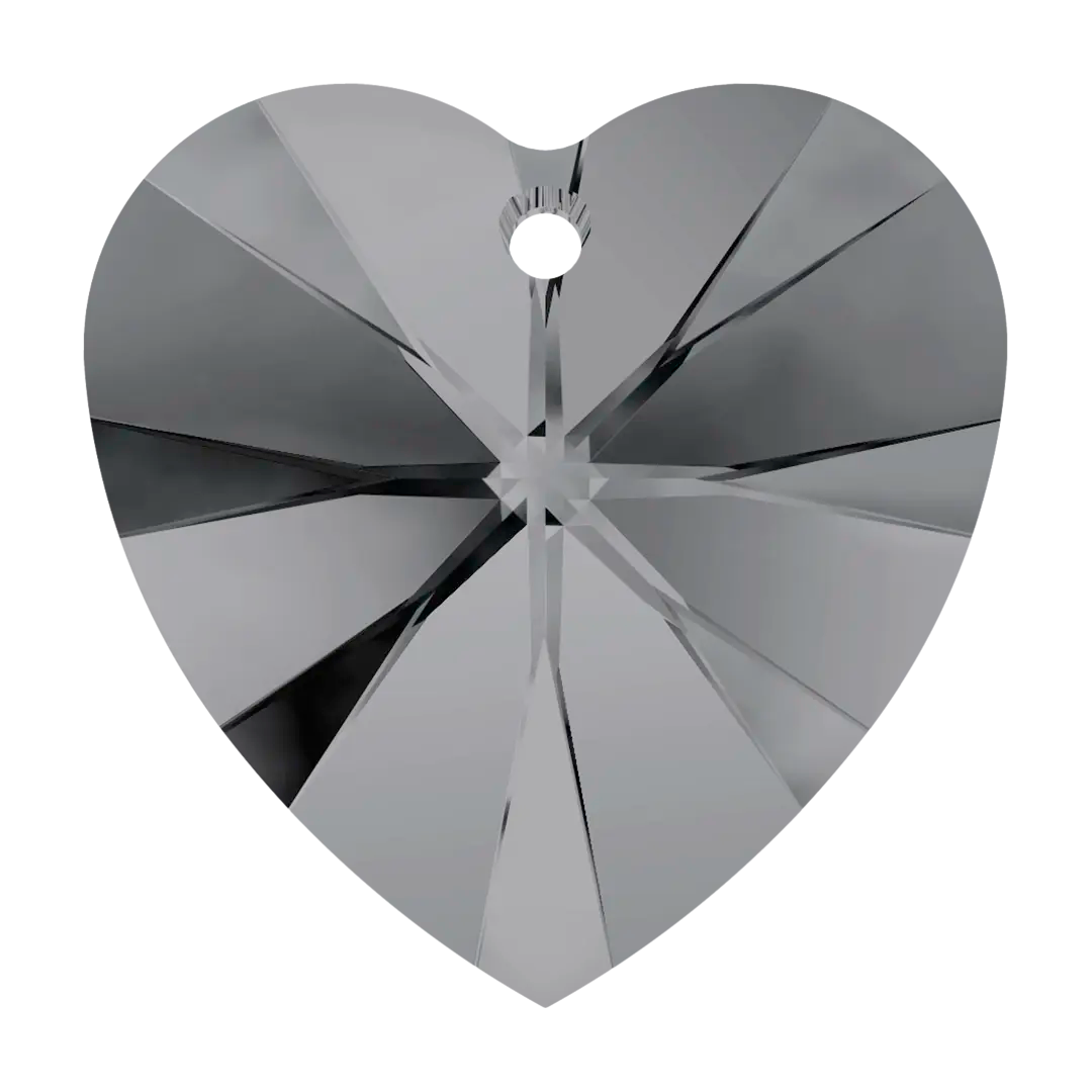 Swarovski Pendants Xilion Heart (6228) Crystal Silver Night - Bluestreak Crystals