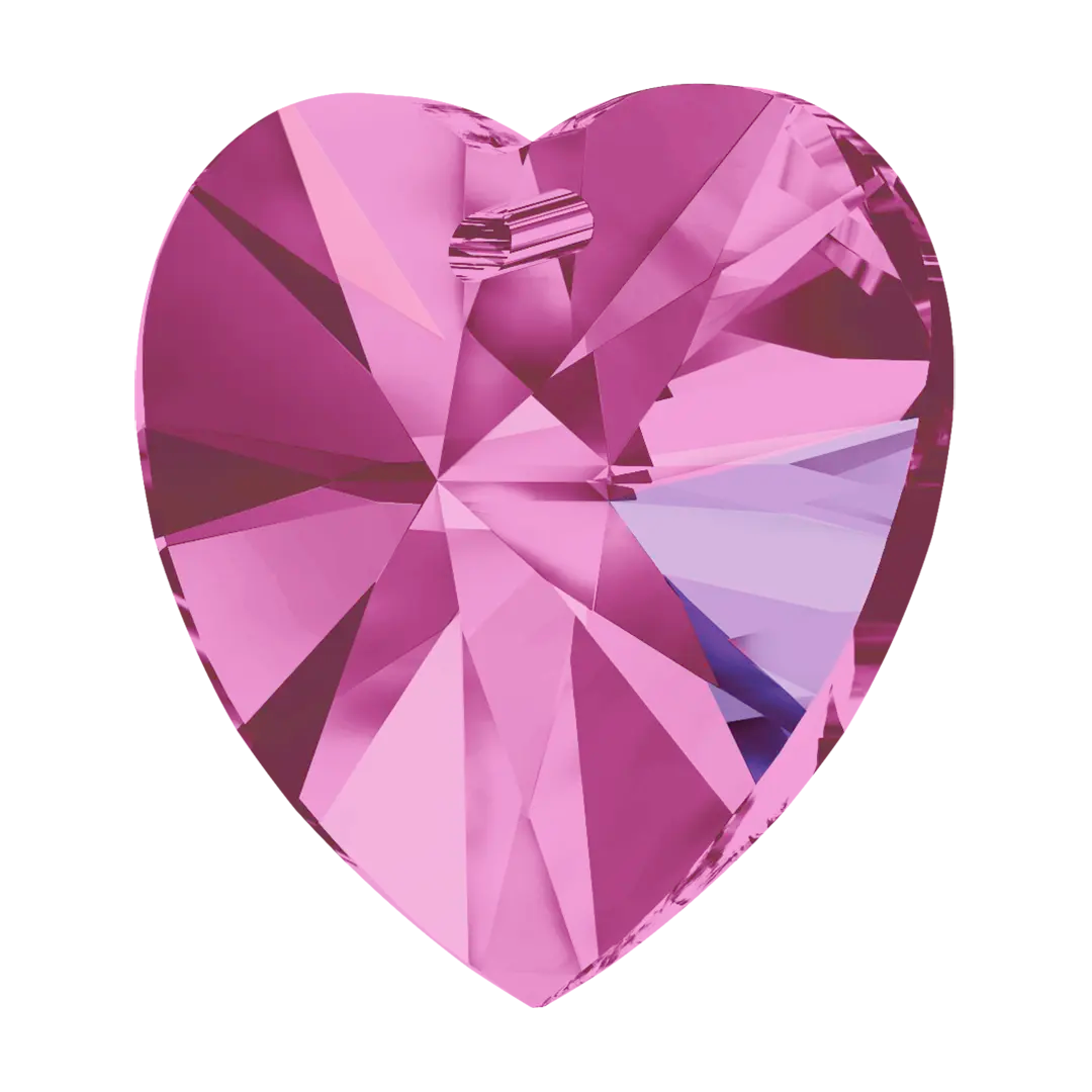 Swarovski Pendants Xilion Heart (6228) Fuchsia AB - Bluestreak Crystals