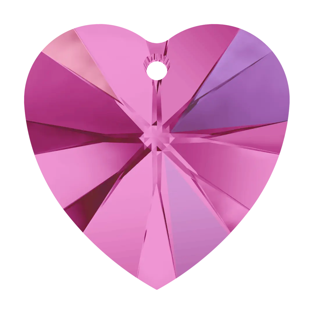 Swarovski Pendants Xilion Heart (6228) Fuchsia AB - Bluestreak Crystals