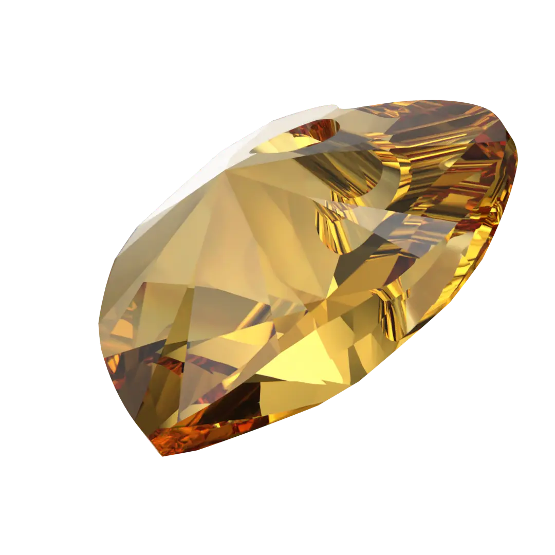 Swarovski Pendants Xilion Heart (6228) Golden Topaz - Bluestreak Crystals