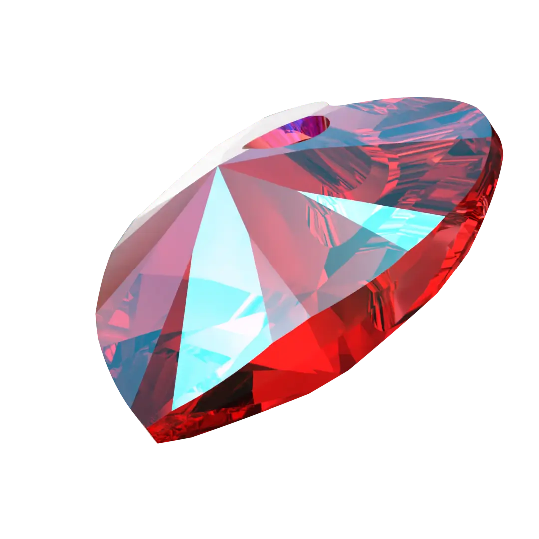 Swarovski Pendants Xilion Heart (6228) Light Siam Shimmer - Bluestreak Crystals