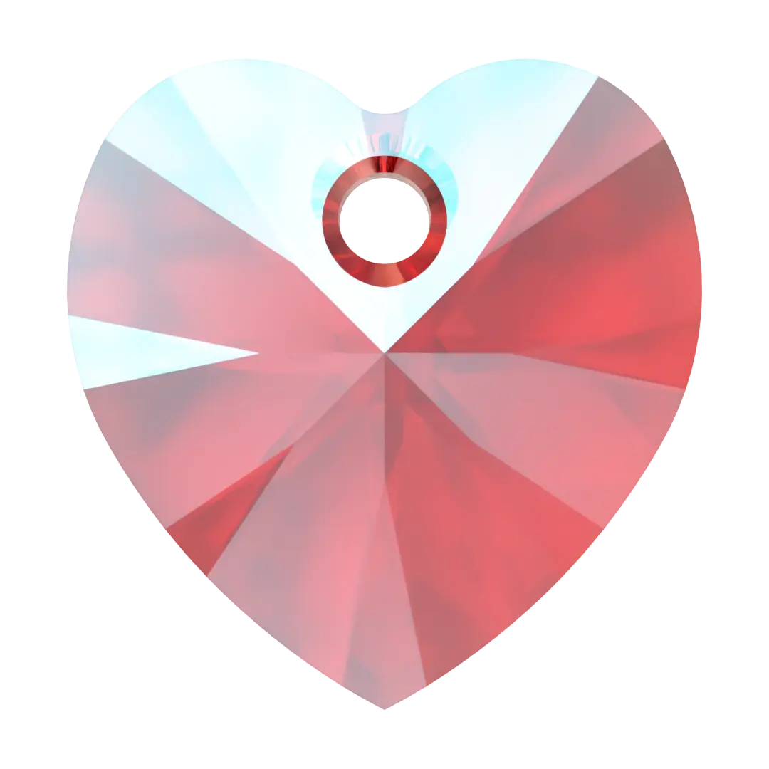 Swarovski Pendants Xilion Heart (6228) Light Siam Shimmer - Bluestreak Crystals