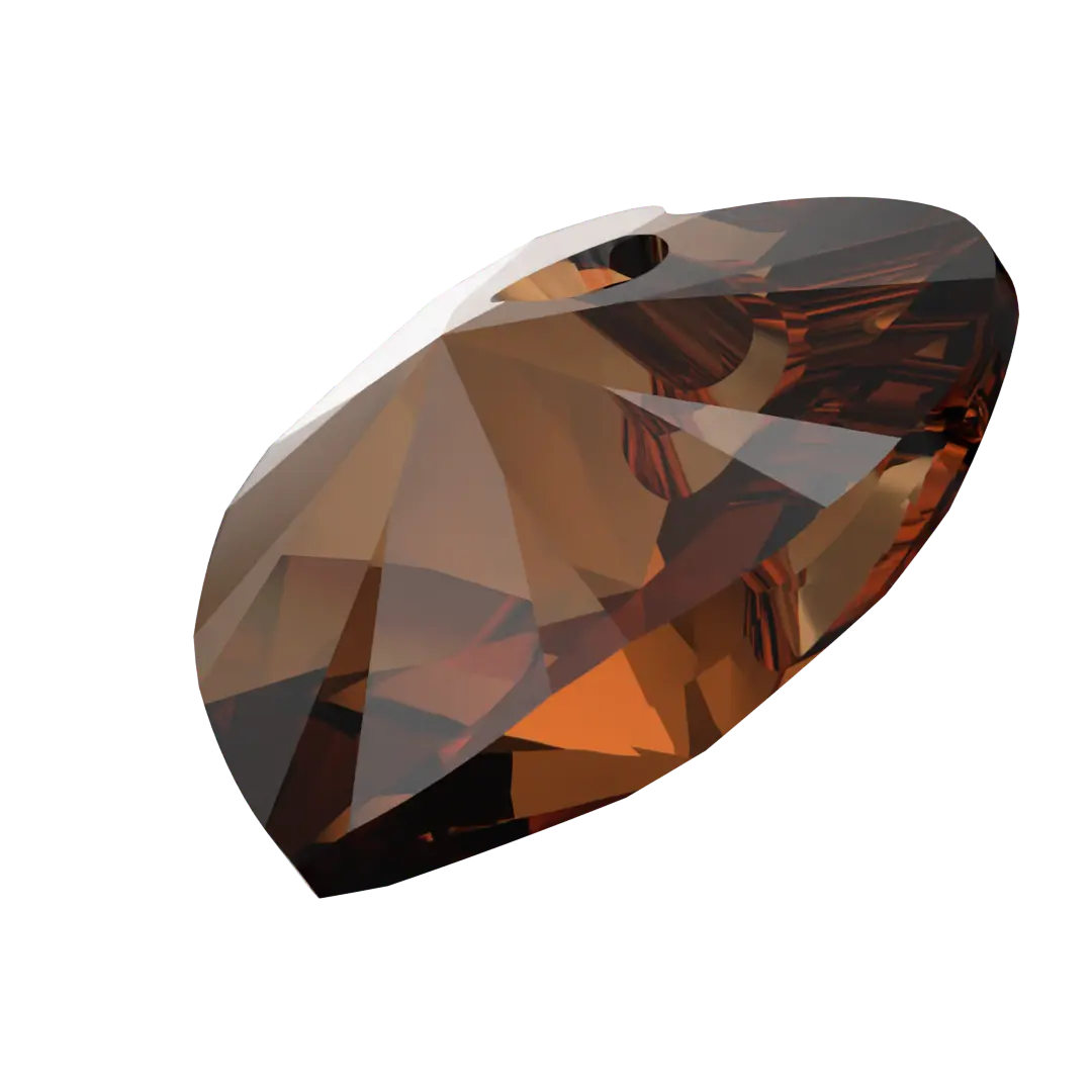 Swarovski Pendants Xilion Heart (6228) Smoked Amber - Bluestreak Crystals