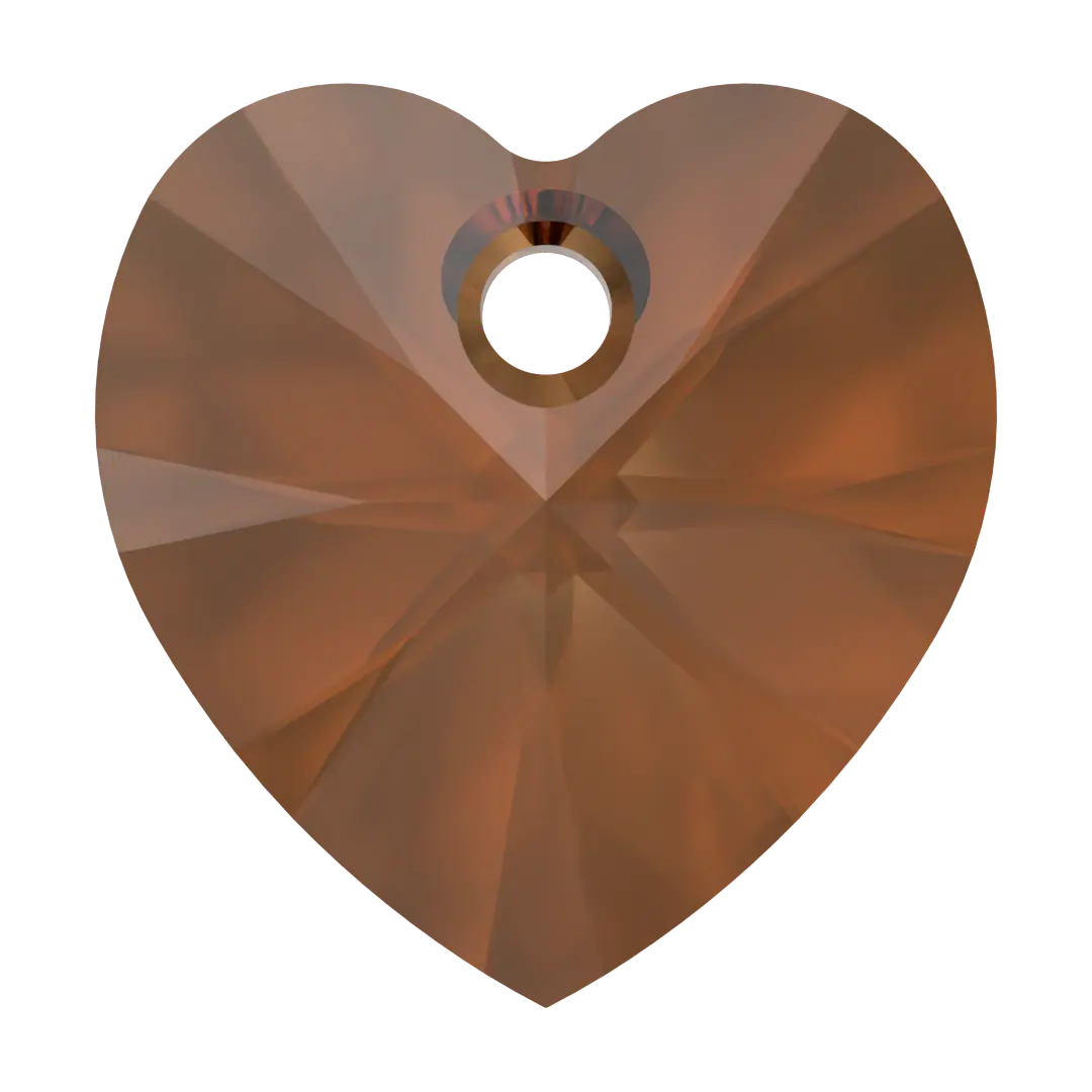 Swarovski Pendants Xilion Heart (6228) Smoked Amber - Bluestreak Crystals