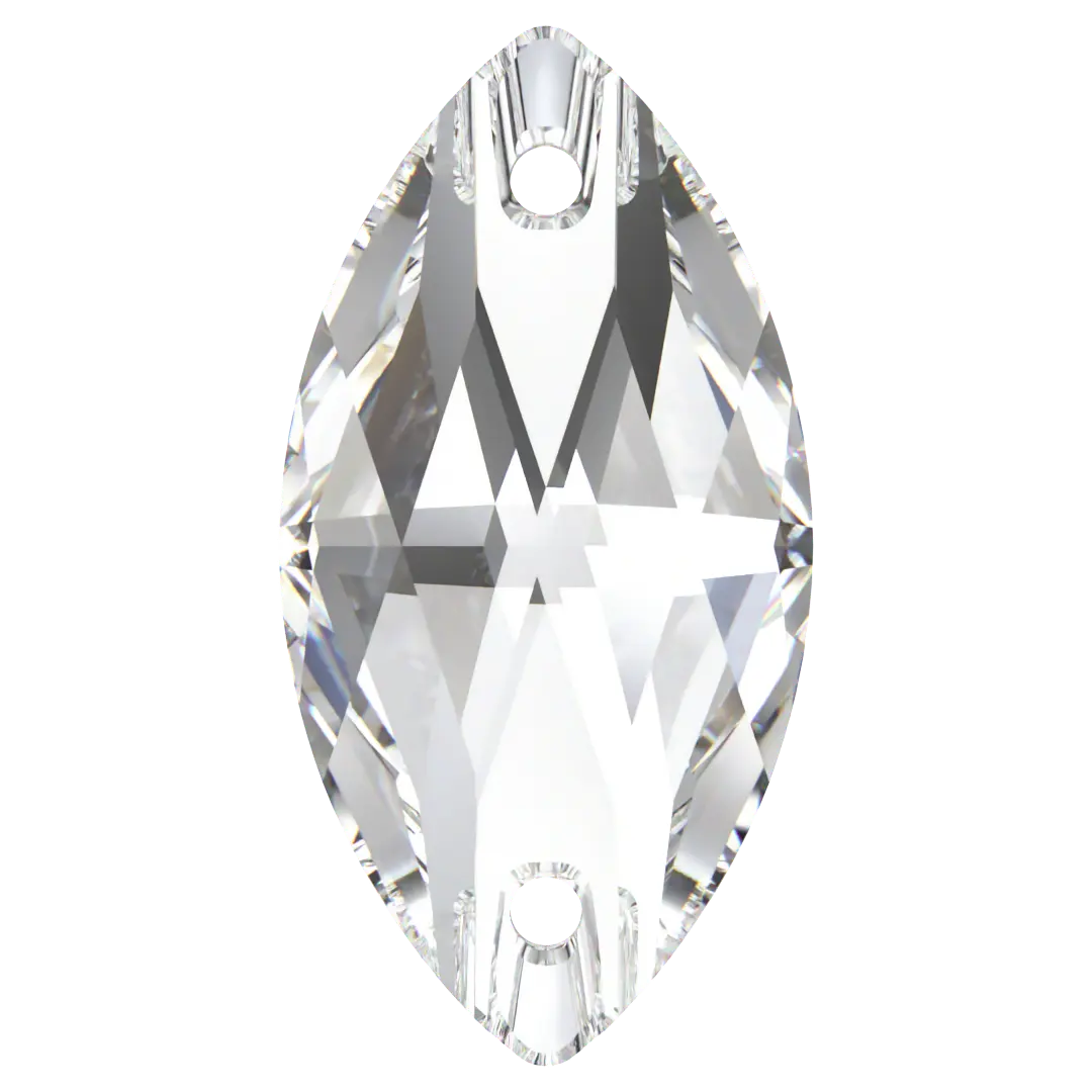 Swarovski Sew On Crystals Navette (3223) Crystal - Bluestreak Crystals