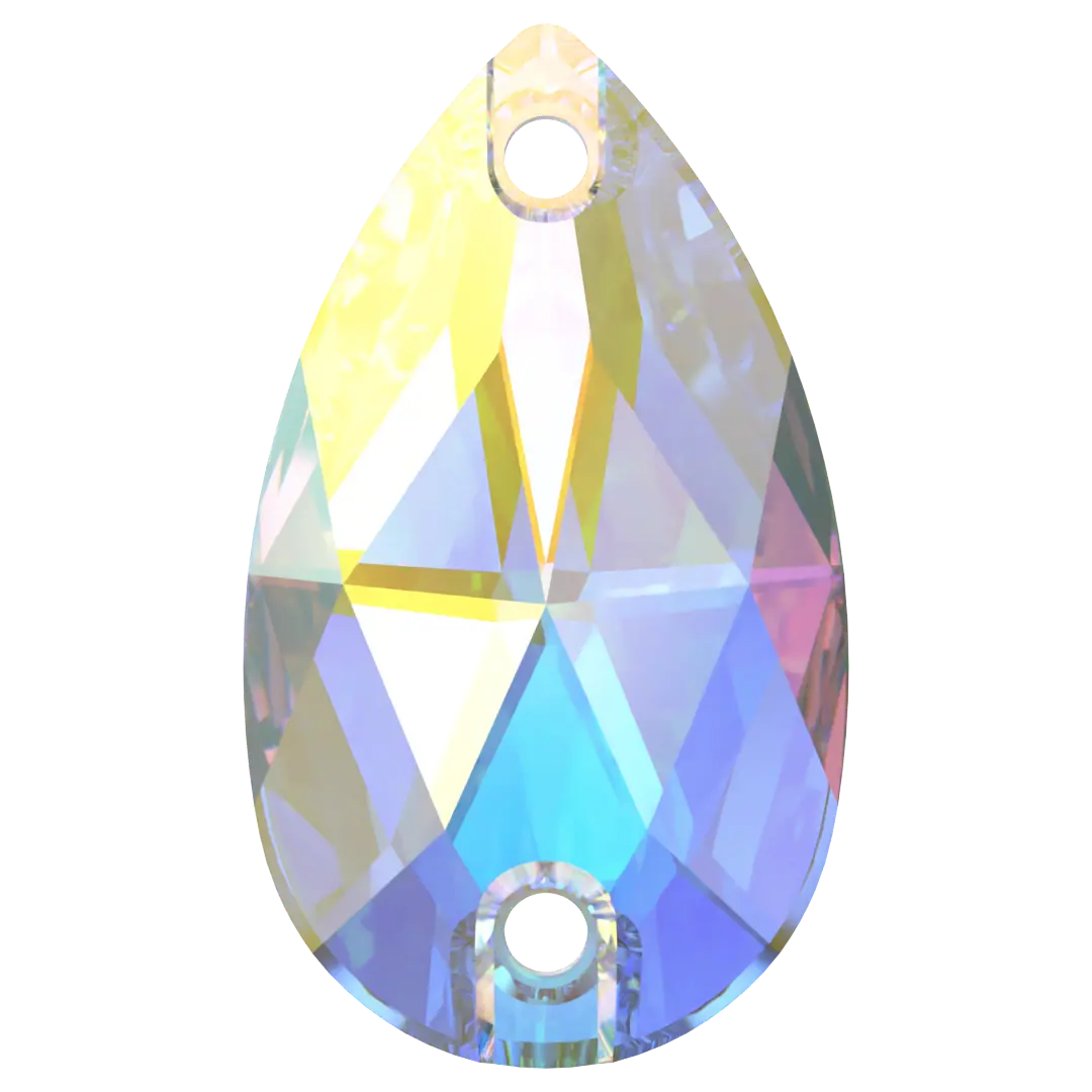 Swarovski Sew On Crystals Peardrop (3230) Crystal AB - Bluestreak Crystals