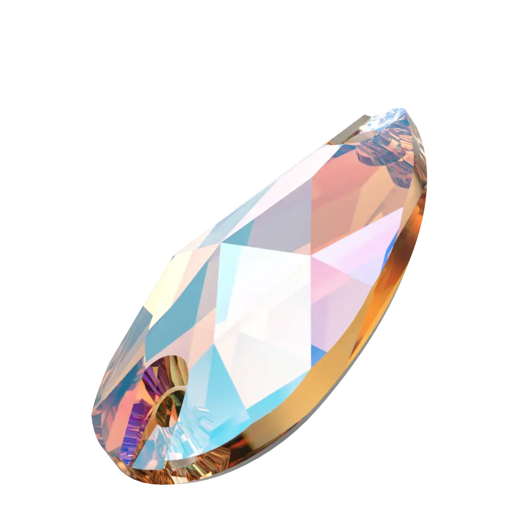 Swarovski Sew On Crystals Peardrop (3230) Light Colorado Topaz Shimmer - Bluestreak Crystals