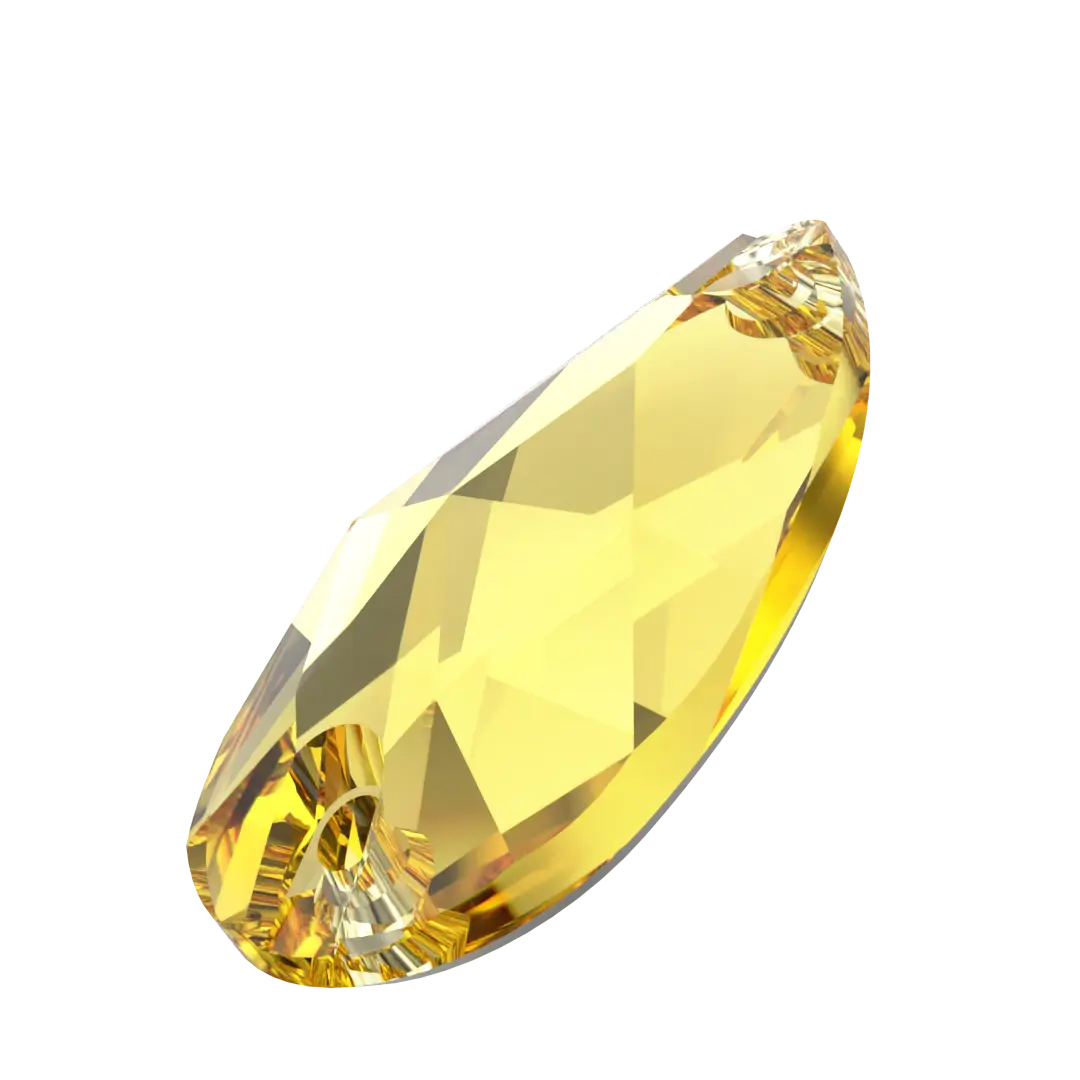 Swarovski Sew On Crystals Peardrop (3230) Light Topaz - Bluestreak Crystals