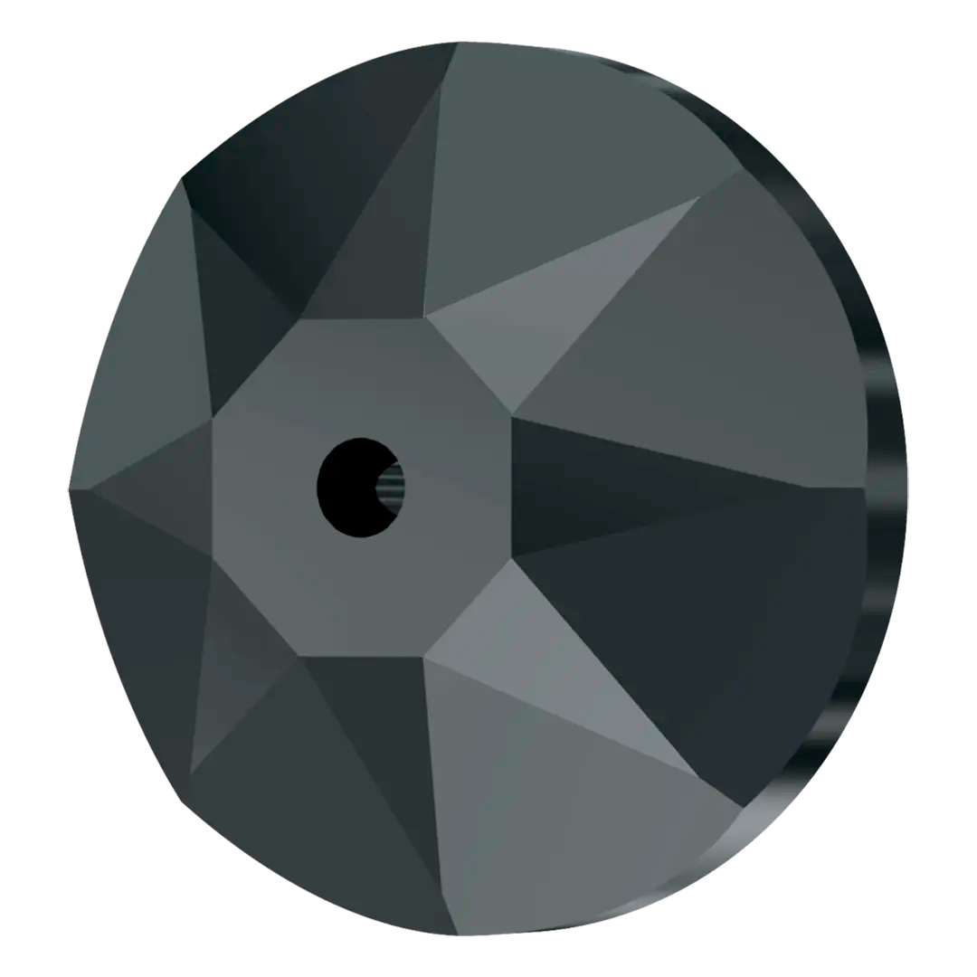 Swarovski Sew On Crystals Xirius Lochrose (3188) Jet Hematite UNFOILED - Bluestreak Crystals