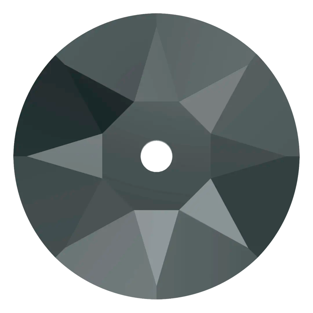 Swarovski Sew On Crystals Xirius Lochrose (3188) Jet Hematite UNFOILED - Bluestreak Crystals